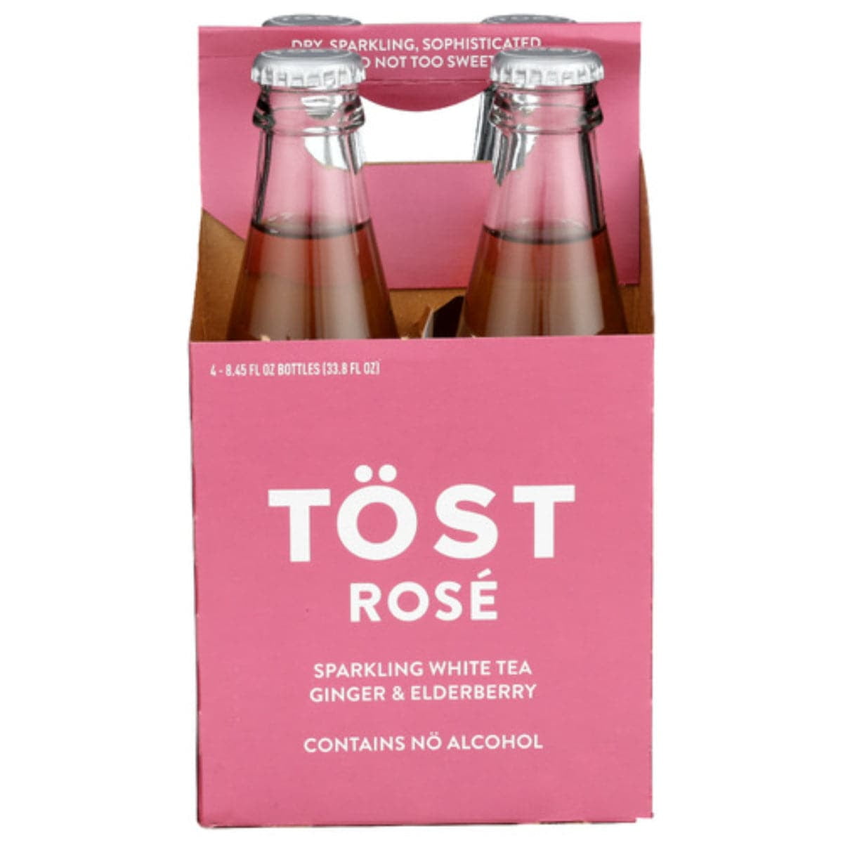 TOST Non-Alcoholic Sparkling Rosé Beverage, 4-Pack, 8.45 fl oz Bottles