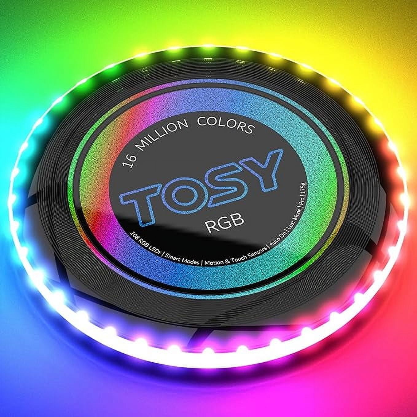 TOSY Flying Disc - 108 RGB Multicolor LEDs, Super Bright, Smart Modes ...
