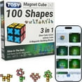 thumbnail image 1 of TOSY Magnet Cube 2x2 - 8 Blocks, 2 in 1 Toy: 2x2x2 Puzzle Cube and Customizable Infinity Cube, Glowing, UV Flashlight, Fidget/STEM/STEAM Magnet Tiles Birthday Gift for kids/teens/adults, 2-pack, 1 of 6
