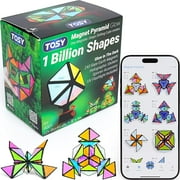 TOSY Magnet Pyramid Glow - 1 Cube Transforms into 1 Billion Shapes, 12 pieces, 243 Magnets, Glowing, Christmas Stocking Stuffers Gift for kids, Creative Puzzle STEM Toy
