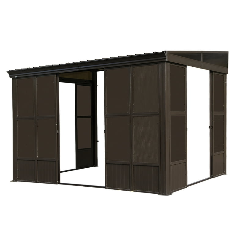 TOTAL 8' x 12' All-Season Sunroom, Wall-Mounted Gazebo Solarium