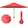 thumbnail image 1 of TOTAL 9FT Patio Umbrella Outdoor Market Umbrella with Silver Aluminum Pole, UV Resistant Canopy, Wind Vent, Tilt & Crank System, Perfect for Patio, Garden, Deck, Pool, Outdoor Dining, Brick red, 1 of 7