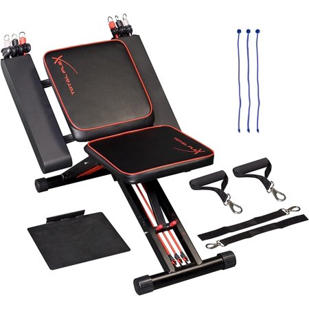 TOTAL FLEX L Foldable Home Gym Bench All in One with Additional Bands