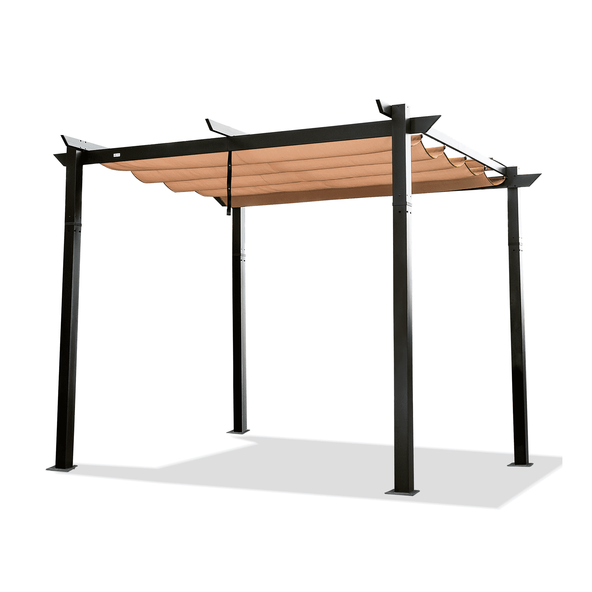 10' x 10' Dark Gray Aluminum Pergola with Retractable Canopy