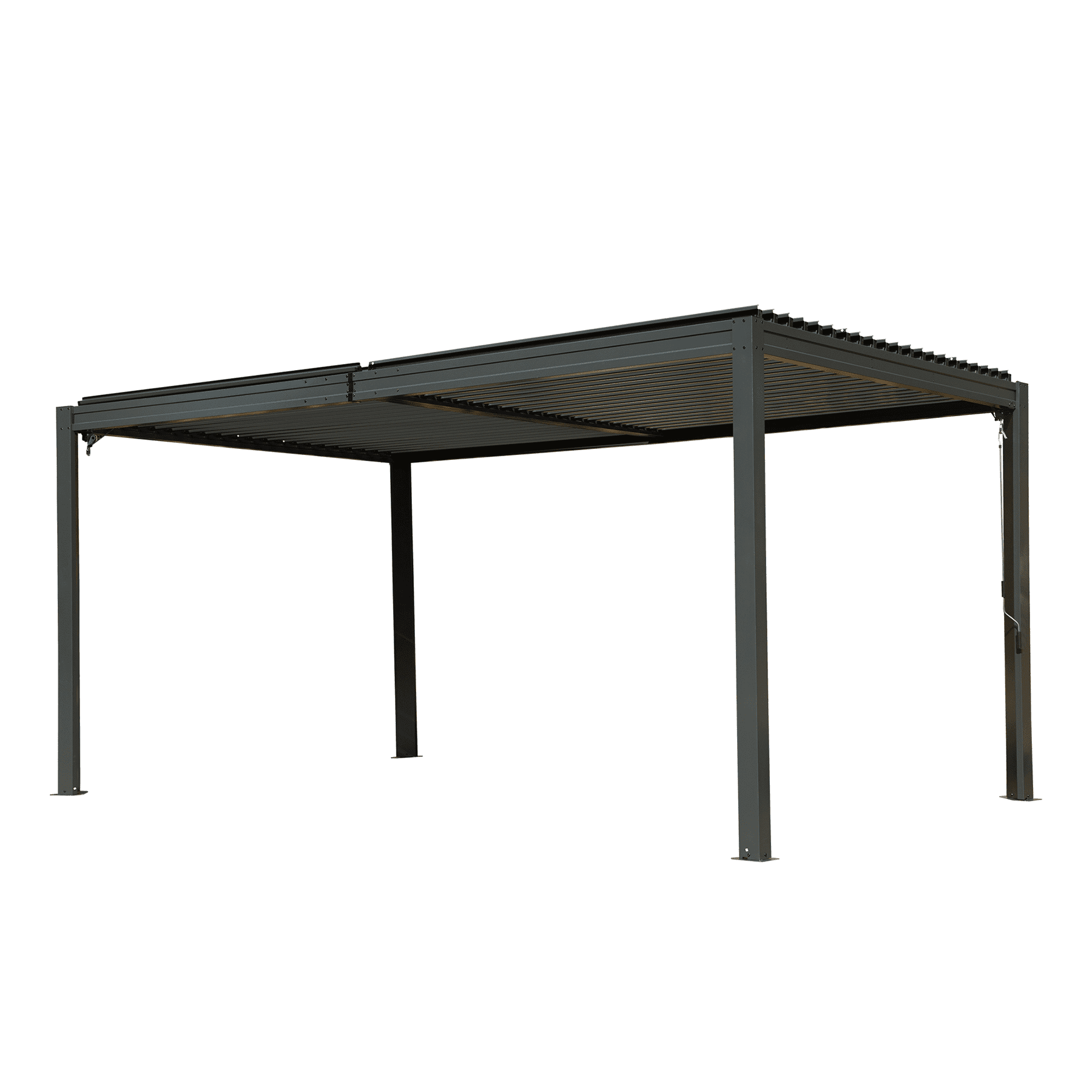 Gray 10x16 Aluminum Pergola with Adjustable Steel Roof