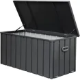 thumbnail image 1 of TOTAL Outdoor 120 Gallon Outdoor Deck Box,Waterproof & Rodent-Proof Steel-Reinforced Deck Container,Hydraulic Safety Lid with Lock,Patio, Garden, Pool Equipment Organizer,Dark Gray, 1 of 7