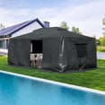 thumbnail image 1 of TOTAL Outdoor 12x20 FT Gazebo Winter Cover, Double Roof Waterproof Enclosure with Sidewalls & Mesh Windows, Universal Fit for Hardtop Gazebos, Black, 1 of 7