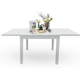 thumbnail image 1 of TOTAL Outdoor Aluminum Extendable Patio Adjustable Dining Table with E-Coating for 4-6 People, Ideal for Garden, Lawn, Porch, or Bistro, Ivory White, 1 of 6