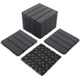 thumbnail image 1 of TOTAL Outdoor Living 12" x 12" Composite Deck Tiles,27 Pack Interlocking Plastic Flooring for Patio, Deck,and Outdoor Spaces, Dark Grey, 1 of 6
