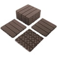 thumbnail image 1 of TOTAL Outdoor Living 12" x 12" Composite Deck Tiles,36 Pack Interlocking Plastic Flooring for Patio, Deck,and Outdoor Spaces, Dark Brown, 1 of 6