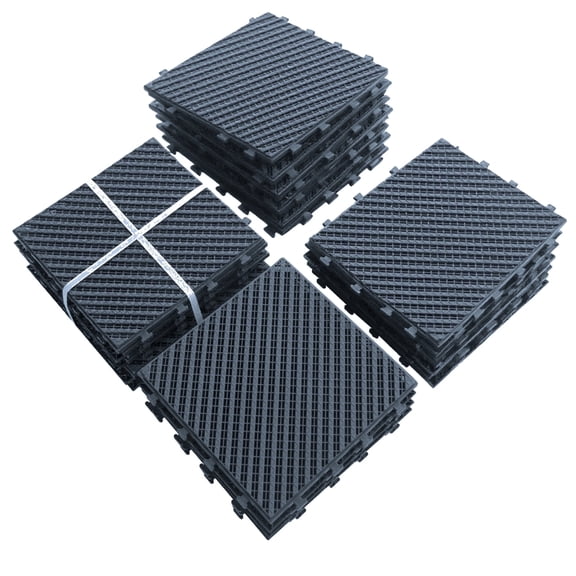 TOTAL Outdoor Living 12"x12" Interlocking Deck Tiles, 36PCS/Pack, Waterproof Plastic Outdoor Flooring for Patio, Shed, Porch, Poolside, Garden, Backyard,Gray
