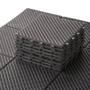 TOTAL Outdoor Living 12"x12" Interlocking Deck Tiles, 9PCS/Pack, Waterproof Plastic Outdoor Flooring for Patio, Shed, Porch, Poolside, Garden, Backyard，Brown