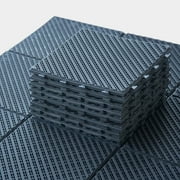TOTAL Outdoor Living 12"x12" Interlocking Deck Tiles, 9PCS/Pack, Waterproof Plastic Outdoor Flooring for Patio, Shed, Porch, Poolside, Garden, Backyard，Gray