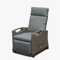 thumbnail image 1 of TOTAL Outdoor Reclining Chairs with Extended Footrest, Adjustable Patio Wicker Lounge Recliner up to 150° with Flip Side Table, Thickness Cushions for Indoor & Outdoor,Gray, 1 of 7
