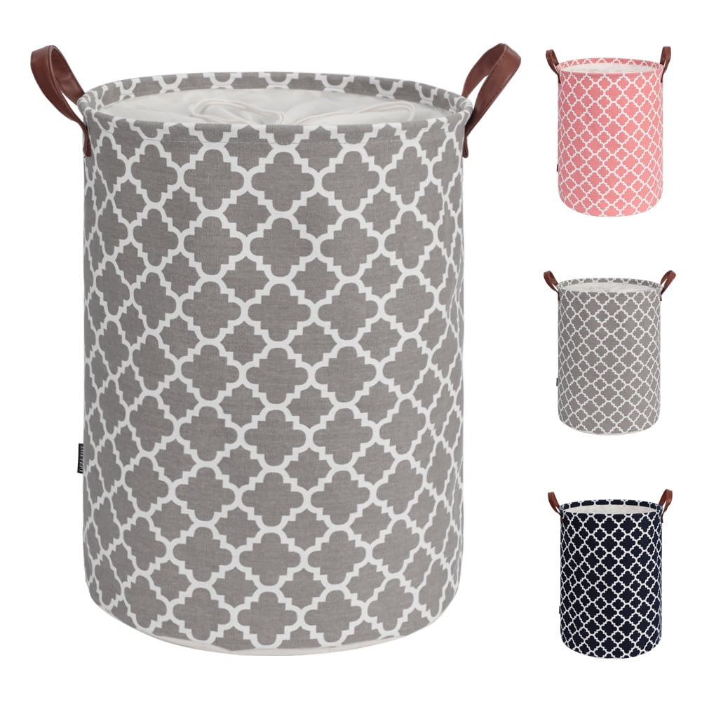 Laundry Hamper, Large Collapsible Canvas Clothes Basket with Round Handles  for Convenient Carrying by Lavish Home - Bed Bath & Beyond - 17374957
