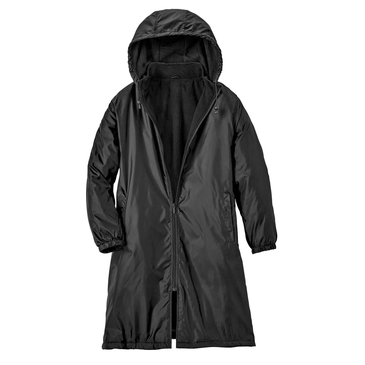 TOTES Womens Rain Jacket with Hood Long Raincoat, Womens Coat Storm Jacket Black, 2X