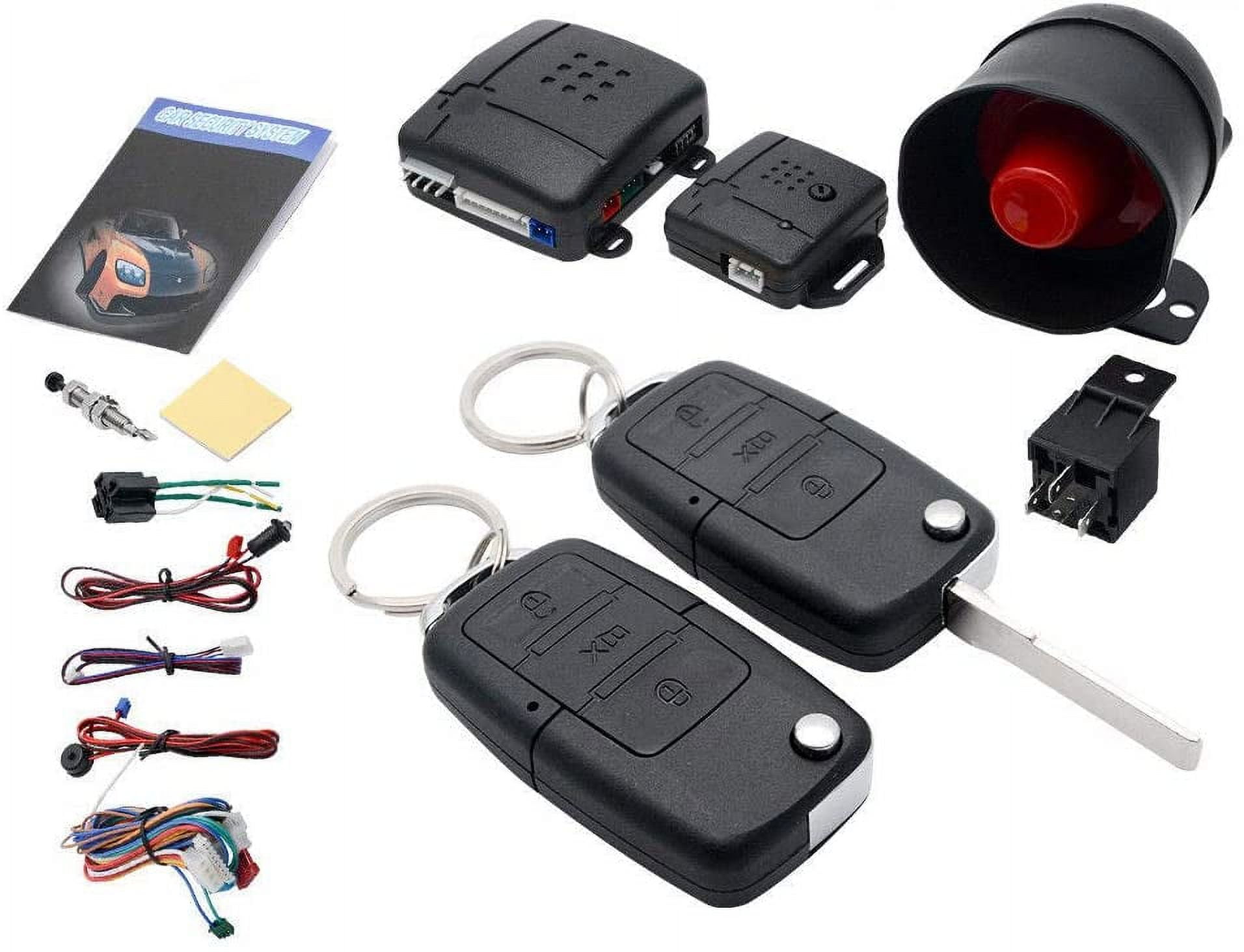 TOTMOX Car Central Lock Universal Auto Remote Central Kit Vehicle Door Lock  with Shock Sensor + Contorl Box + 2 Replacement Remote Contorl for Car