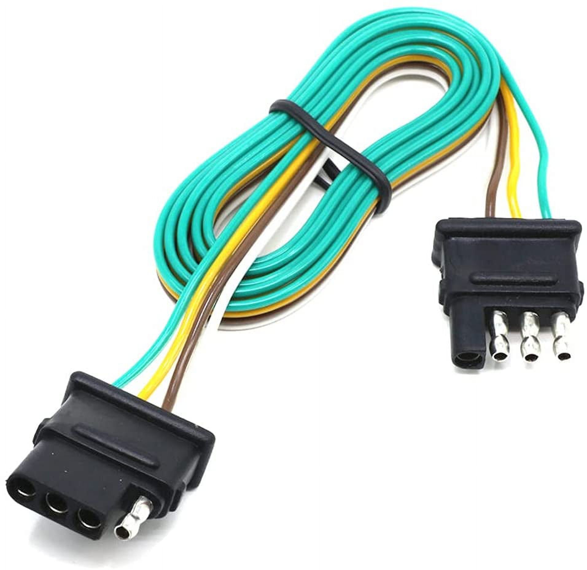 TOTMOX Trailer Wire Extension 4Way 4 Pin Plug, 4 Wire 4Flat Connector