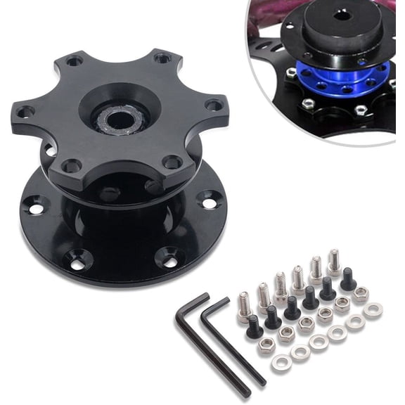 TOTMOX Universal Quick Release Adapter Snap Off Steering Wheel Boss Hub Race/Rally/Motorsport (Black)