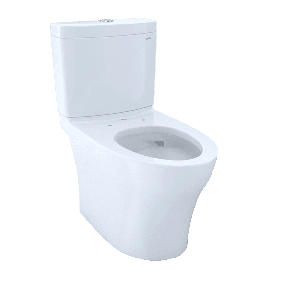 TOTO Aquia IV WASHLET+ Two-Piece Elongated Dual Flush 1.28 and 0.8 GPF Skirted Toilet with CeFiONtect, Cotton White - CST446CEMG#01