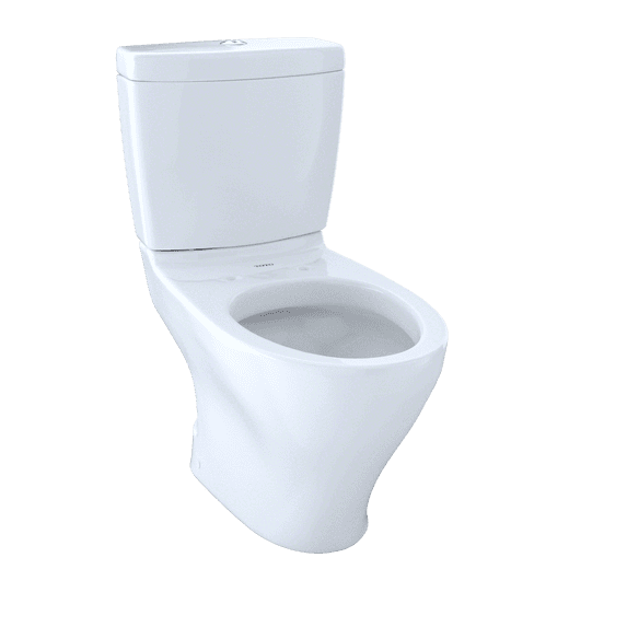 TOTO® Aquia® Two-Piece Elongated Dual-Max®, Dual Flush 1.6 and 0.9 GPF Universal Height Skirted Toilet for 10 Inch Rough-In, Cotton White - CST412MF.10#01