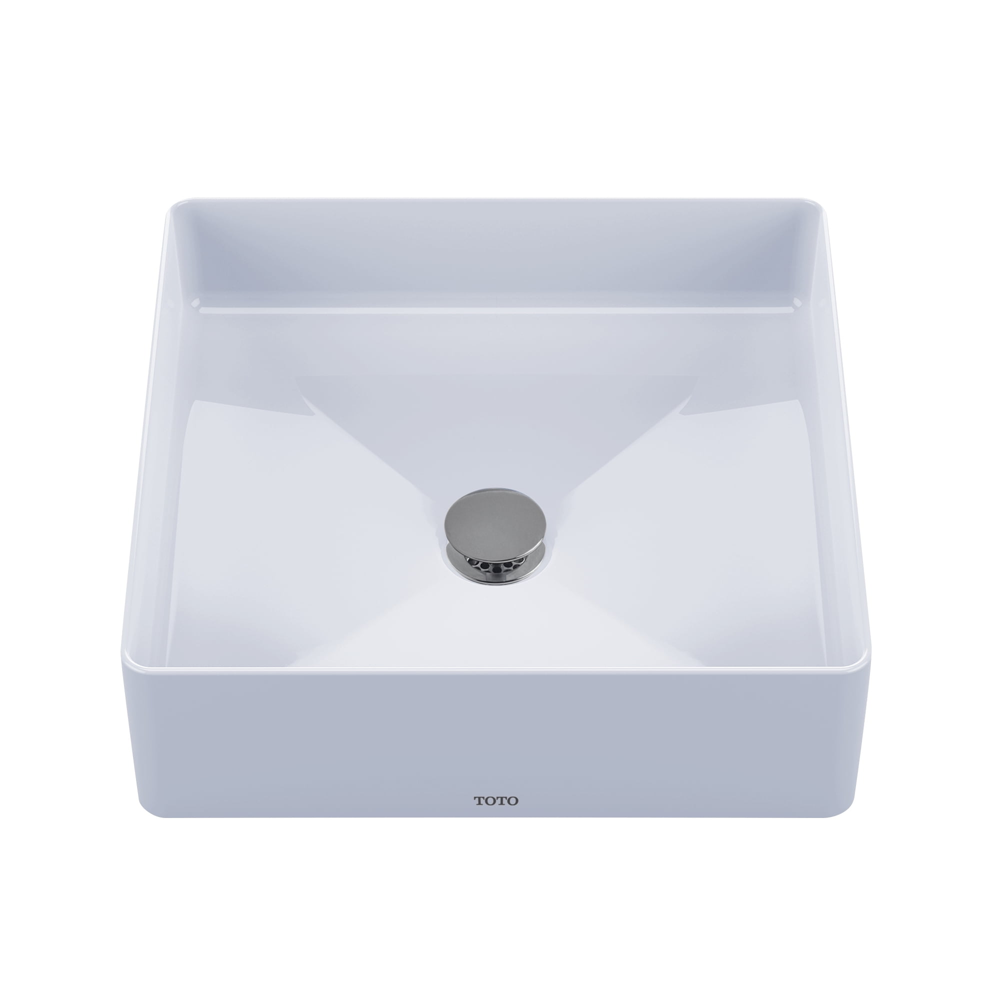 Cotton White Square Fireclay Vessel Sink, 16.5"