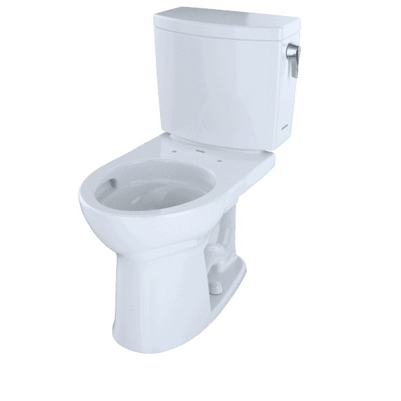 TOTO CST453CUFRG#01 Drake II 1G Two-Piece Round 1.0 GPF Universal Height Toilet with CeFiONtect and Right-Hand Trip Lever