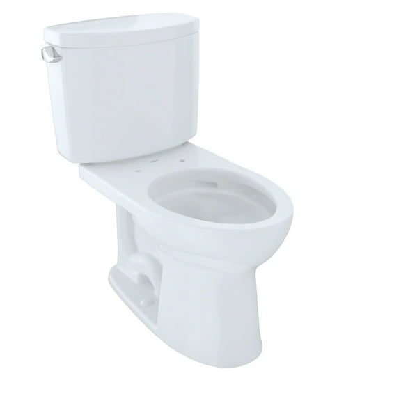 TOTO Drake II Two-Piece Elongated 1.28 GPF Universal Height Toilet with CEFIONTECT, Cotton White - CST454CEFG#01