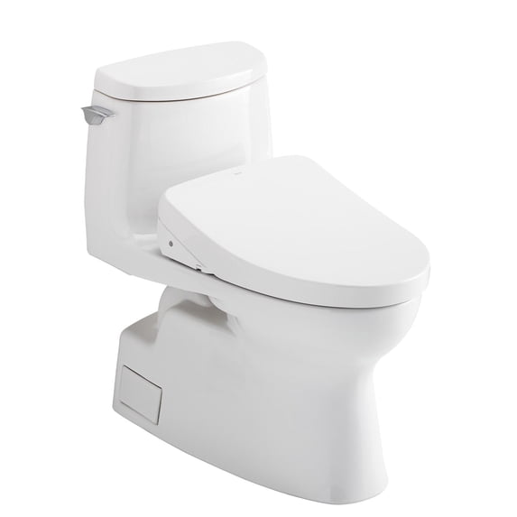TOTO Carlyle II WASHLET+ S500e Elongated One-Piece Toilet, 1.28 GPF, Cotton White - MW6143046CUFG#01