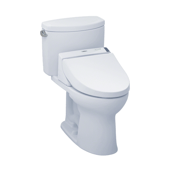 TOTO® Connect+® Kit Drake® II Two-Piece Elongated 1.28 GPF Toilet and Washlet® C200 Bidet Seat, Cotton White - MW4542044CEFG#01