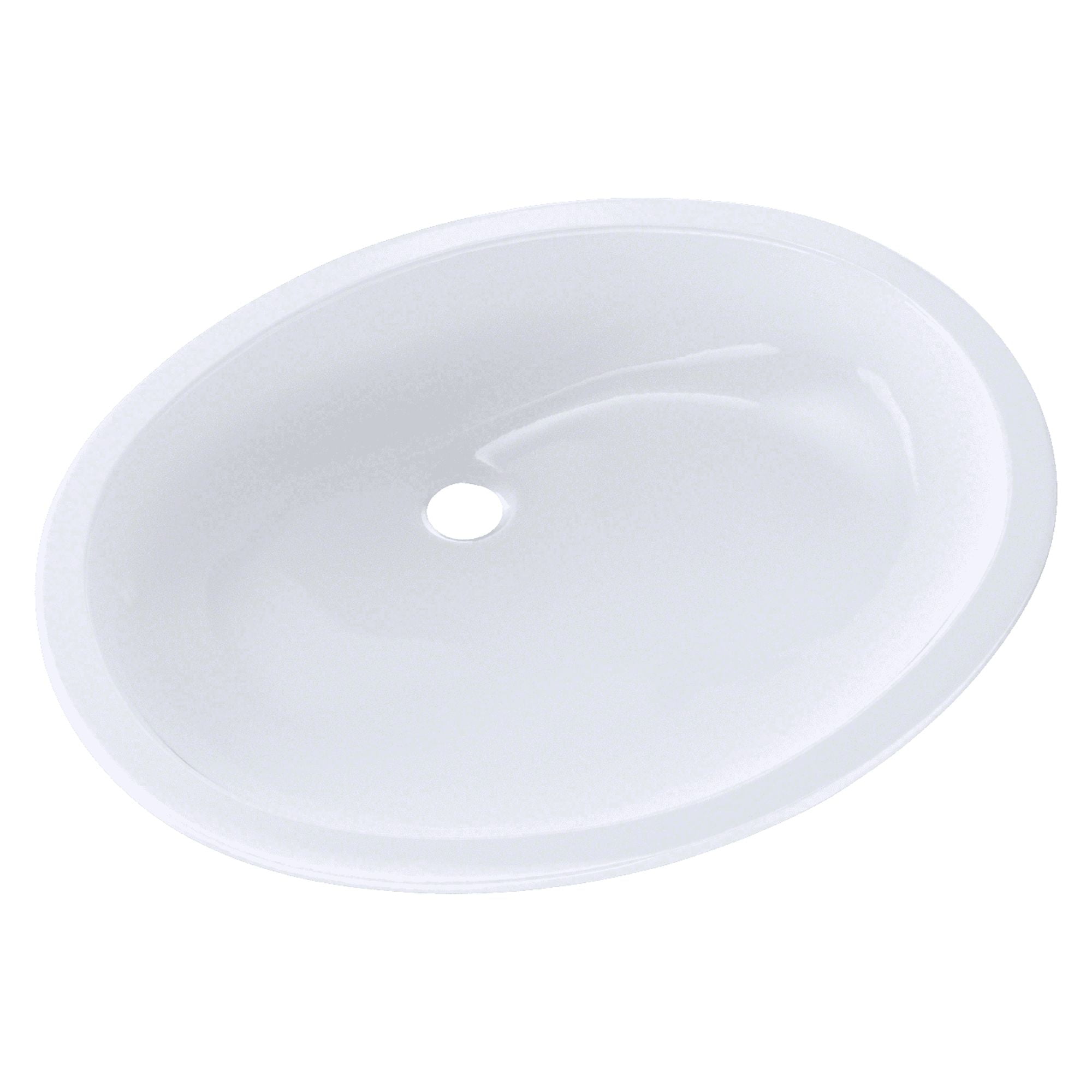 Cotton White Vitreous China Oval Undermount Bathroom Sink