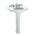 thumbnail image 1 of TOTO® Dartmouth® Rectangular Pedestal Bathroom Sink with Arched Front for 4 Inch Center Faucets, Cotton White - LPT642.4#01, 1 of 6