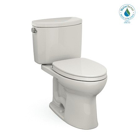 TOTO® Drake® II Two-Piece Elongated 1.28 GPF Universal Height Toilet with CEFIONTECT and SS124 SoftClose Seat, WASHLET+ Ready, Sedona Beige - MS454124CEFG#12