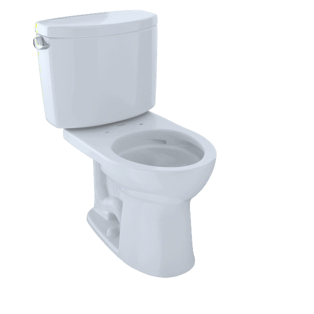 TOTO® Drake® II Two-Piece Round 1.28 GPF Universal Height Toilet with CEFIONTECT, Cotton White - CST453CEFG#01