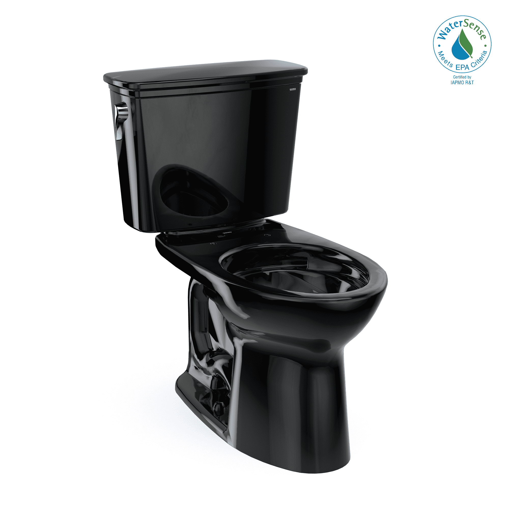 TOTO Drake Transitional Two-Piece Elongated 1.28 GPF Universal Height TORNADO FLUSH Toilet, Ebony - CST786CEF#51