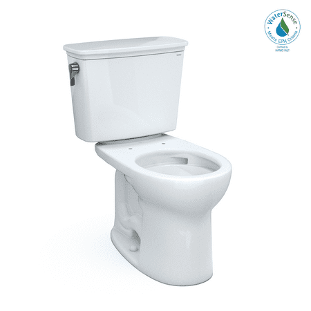 TOTO® Drake® Transitional Two-Piece Round 1.28 GPF Universal Height TORNADO FLUSH® Toilet with CEFIONTECT®, Cotton White - CST785CEFG#01