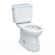 TOTO  Drake  Two-Piece Elongated 1.6 GPF Universal Height TORNADO FLUSH  Toilet with CEFIONTECT and 10 Inch Rough-In, Cotton White - CST776CSFG.10#01