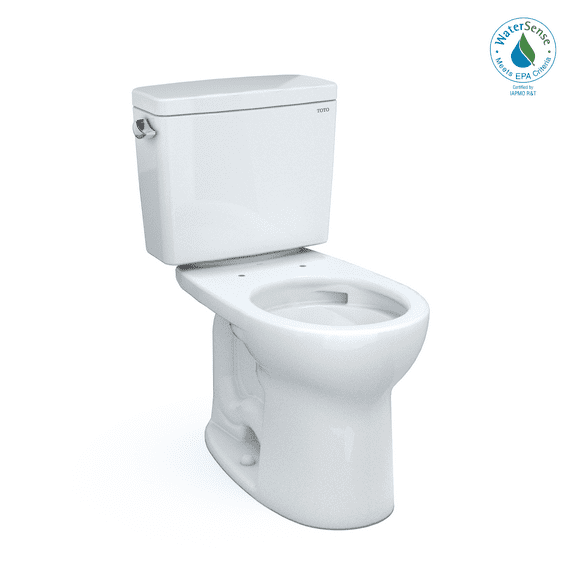 TOTO® Drake® Two-Piece Round 1.28 GPF Universal Height TORNADO FLUSH® Toilet with CEFIONTECT®, Cotton White - CST775CEFG#01