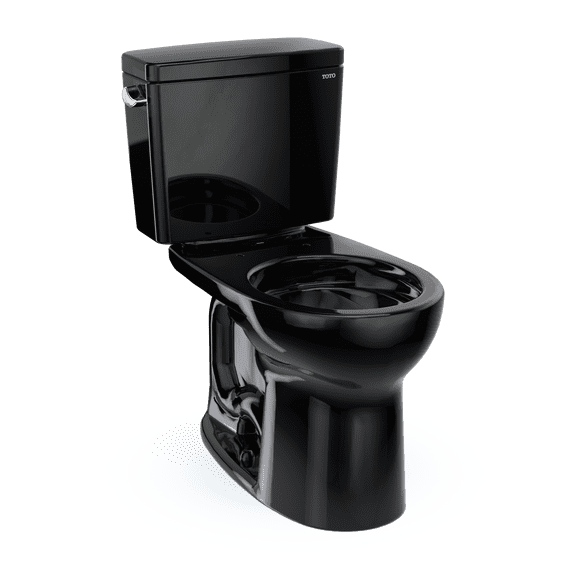 TOTO® Drake® Two-Piece Round 1.6 GPF Universal Height TORNADO FLUSH® Toilet, Ebony - CST775CSF#51