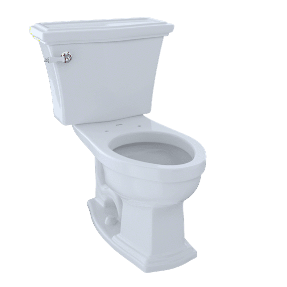 TOTO Eco Clayton Two-Piece Elongated 1.28 GPF Universal Height Toilet, Cotton White - CST784EF#01