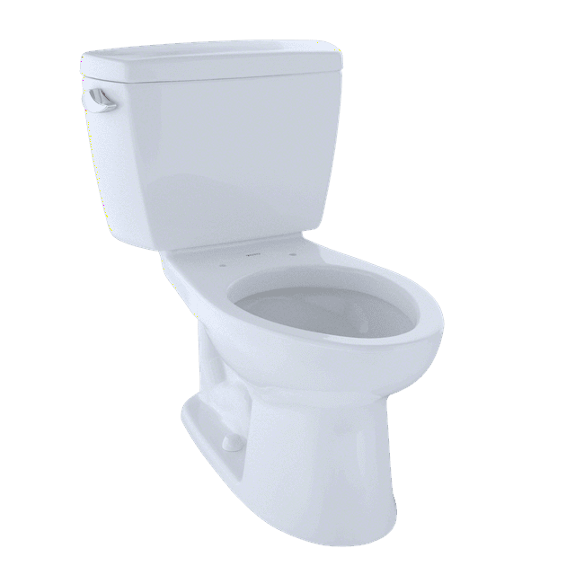 TOTOÂ® Eco DrakeÂ® Two-Piece Elongated 1.28 GPF Universal Height Toilet for 10 Inch Rough-In, Cotton White - CST744EF.10#01