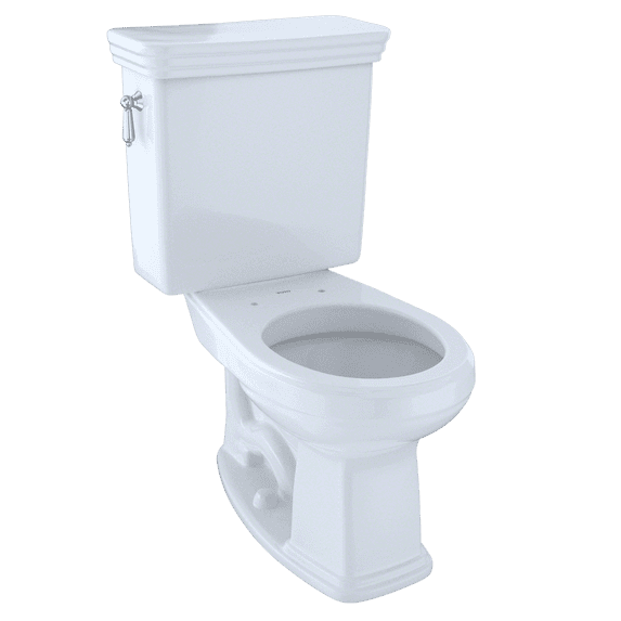 TOTO® Eco Promenade® Two-Piece Round 1.28 GPF Universal Height Toilet with CeFiONtect?, Cotton White - CST423EFG#01