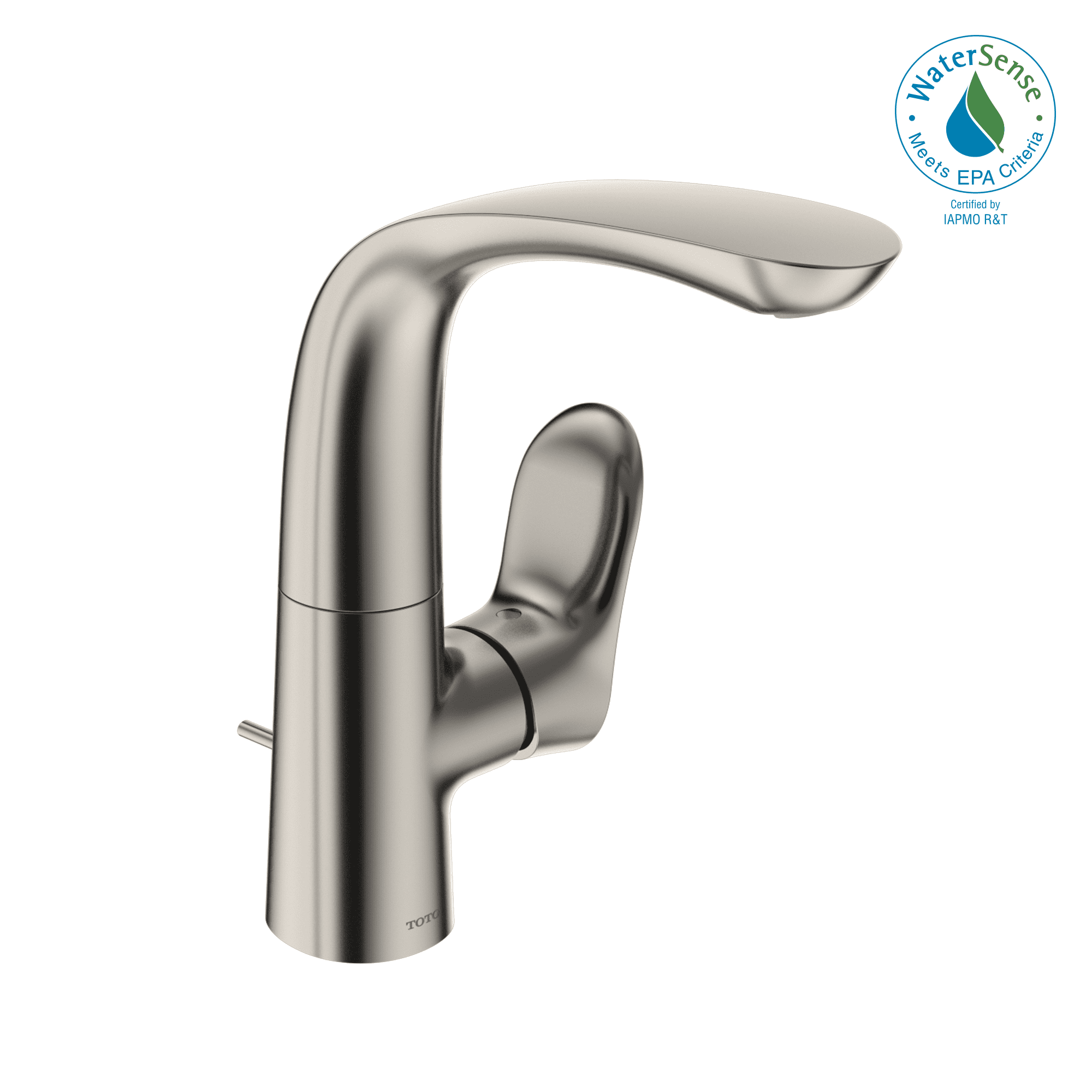 Polished Nickel Single Hole Modern Bathroom Faucet with Drain Assembly