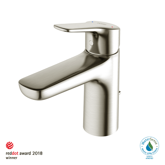 TOTO GS Series 1.2 GPM Single Handle Bathroom Sink Faucet with COMFORT GLIDE Technology and Drain Assembly, Brushed Nickel - TLG03301U#BN