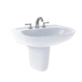 thumbnail image 1 of TOTO® Prominence® Oval Wall-Mount Bathroom Sink with CEFIONTECT and Shroud for 4 Inch Center Faucets, Cotton White - LHT242.4G#01, 1 of 2
