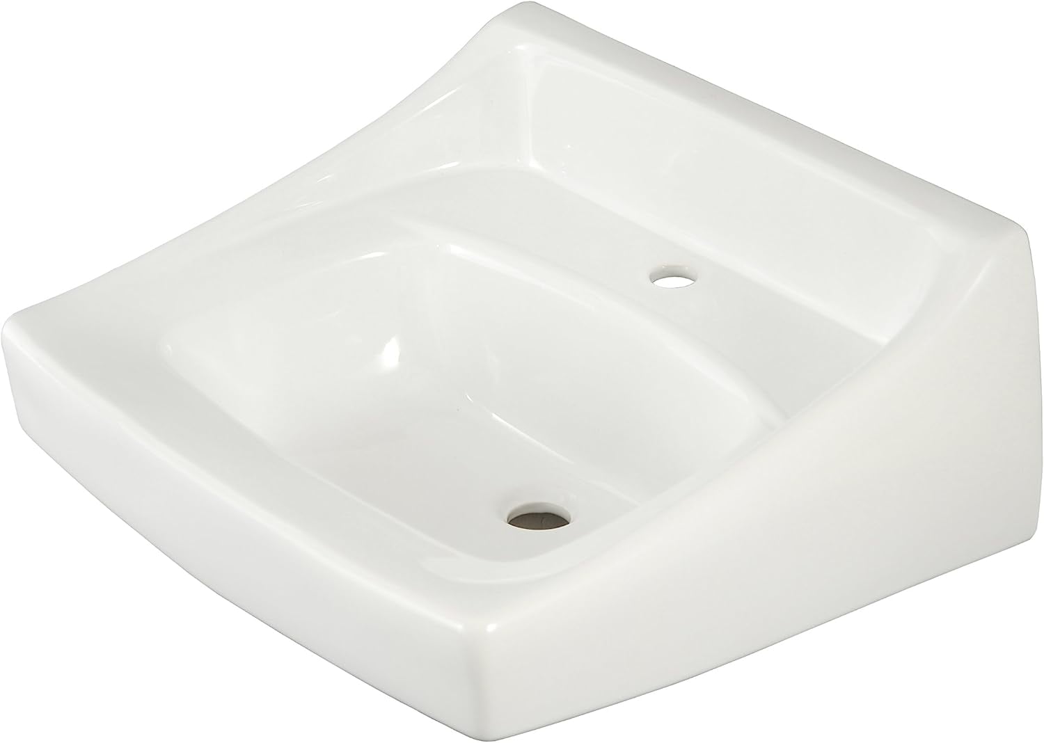 Modern White Ceramic 20'' Wall-Mount Bathroom Sink with Overflow