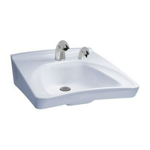 TOTO #LT308A#01 - Wheelchair Users Lavatory - Cotton White - Single Faucet Hole, Right Side Soap Hole