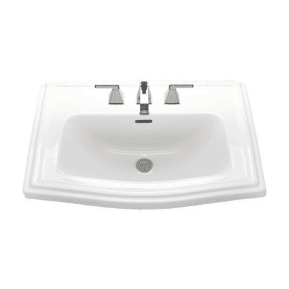 Toto LT781#01 Clayton Rectangular Self-Rimming Drop-In Bathroom Sink for Single Hole Faucets (Cotton White)