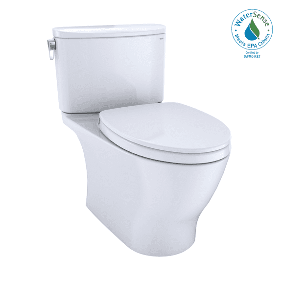 TOTO MS442124CEFG#01 Nexus Two-Piece Elongated 1.28 GPF Universal Height Toilet with CeFiONtect and SS124 SoftClose Seat