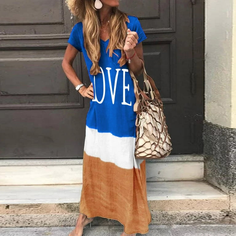 Short sleeve maxi dress uk top